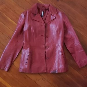 Red leather jacket